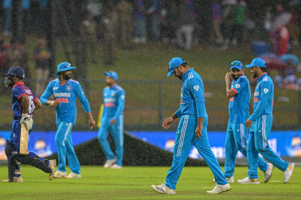 Rain briefly interrupts Nepal's batting against India in Asia Cup