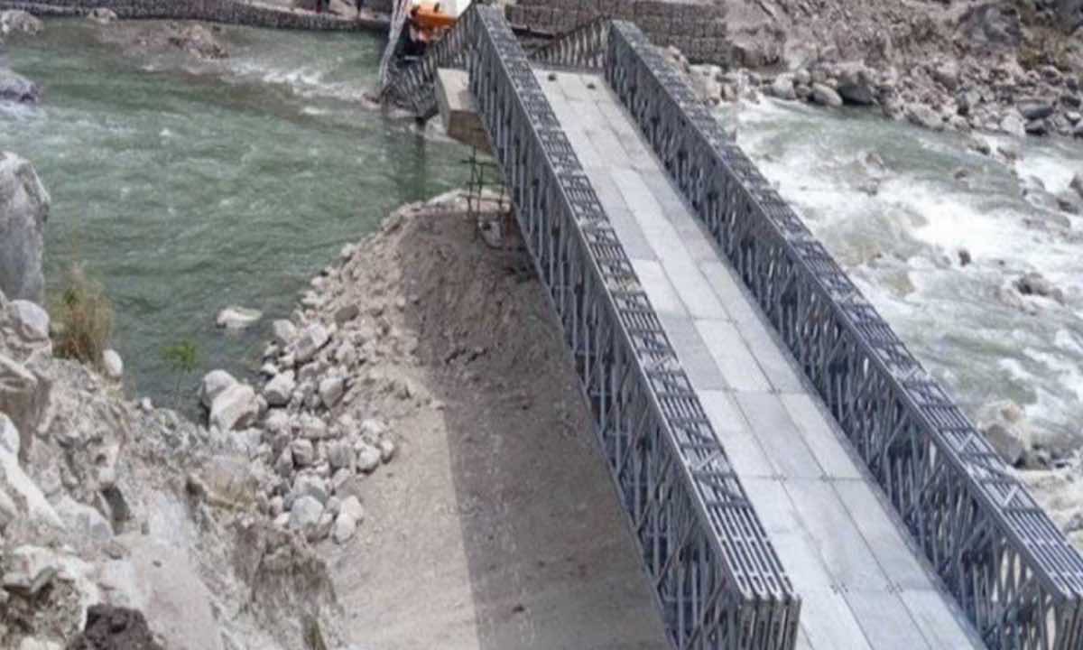 Construction of bailey bridge over Bheri river along Bheri corridor reaches final stage