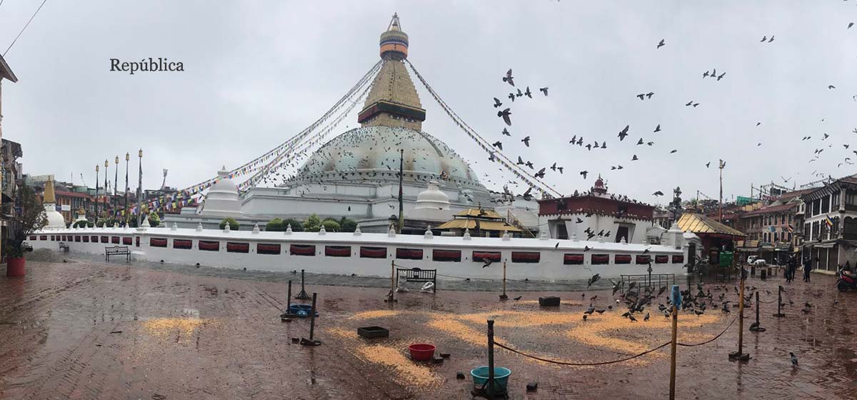 Bauddhanath wears a deserted look on Buddha Jayanti as Kathmandu is under prohibitory orders (photo feature)
