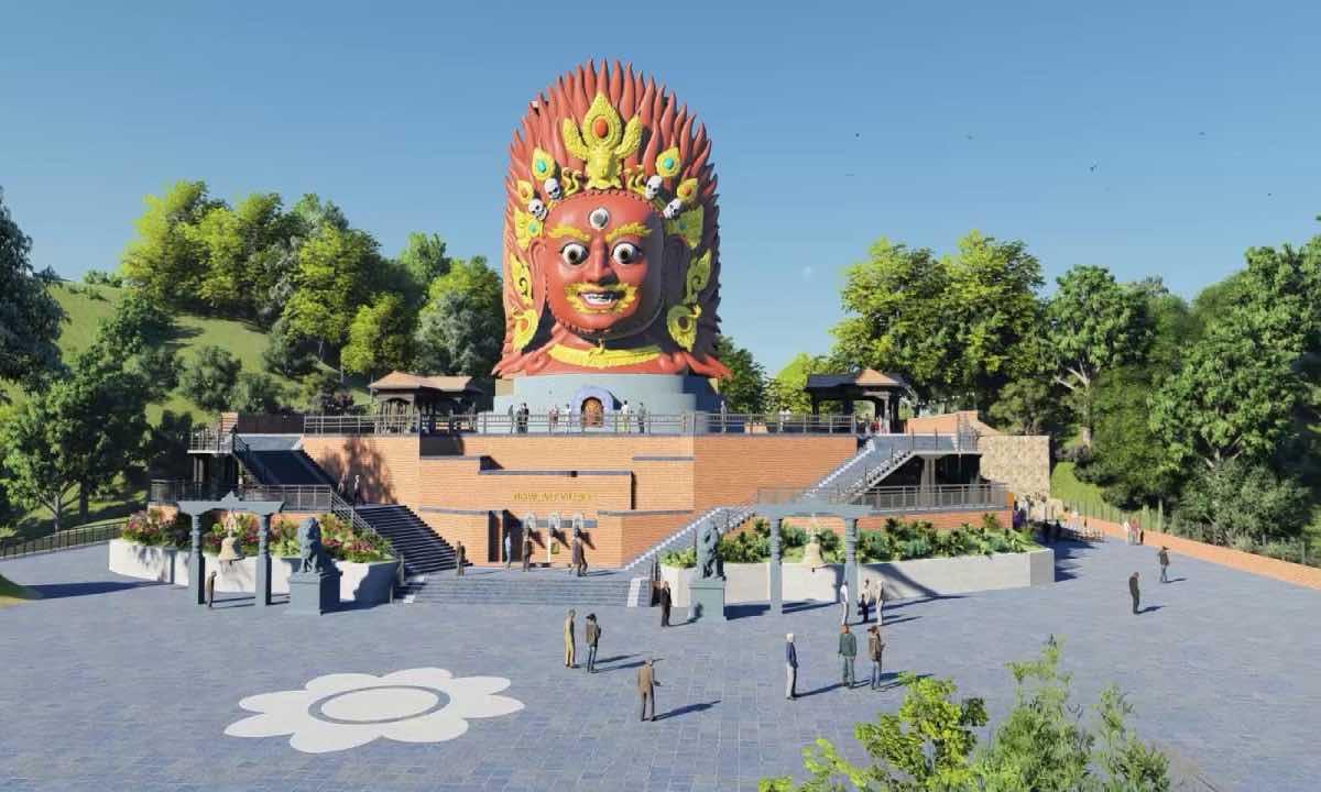 An art village is being built in Lalitpur's Champi with the world's biggest Bhairav's Khwapa (Bhairab Mask)