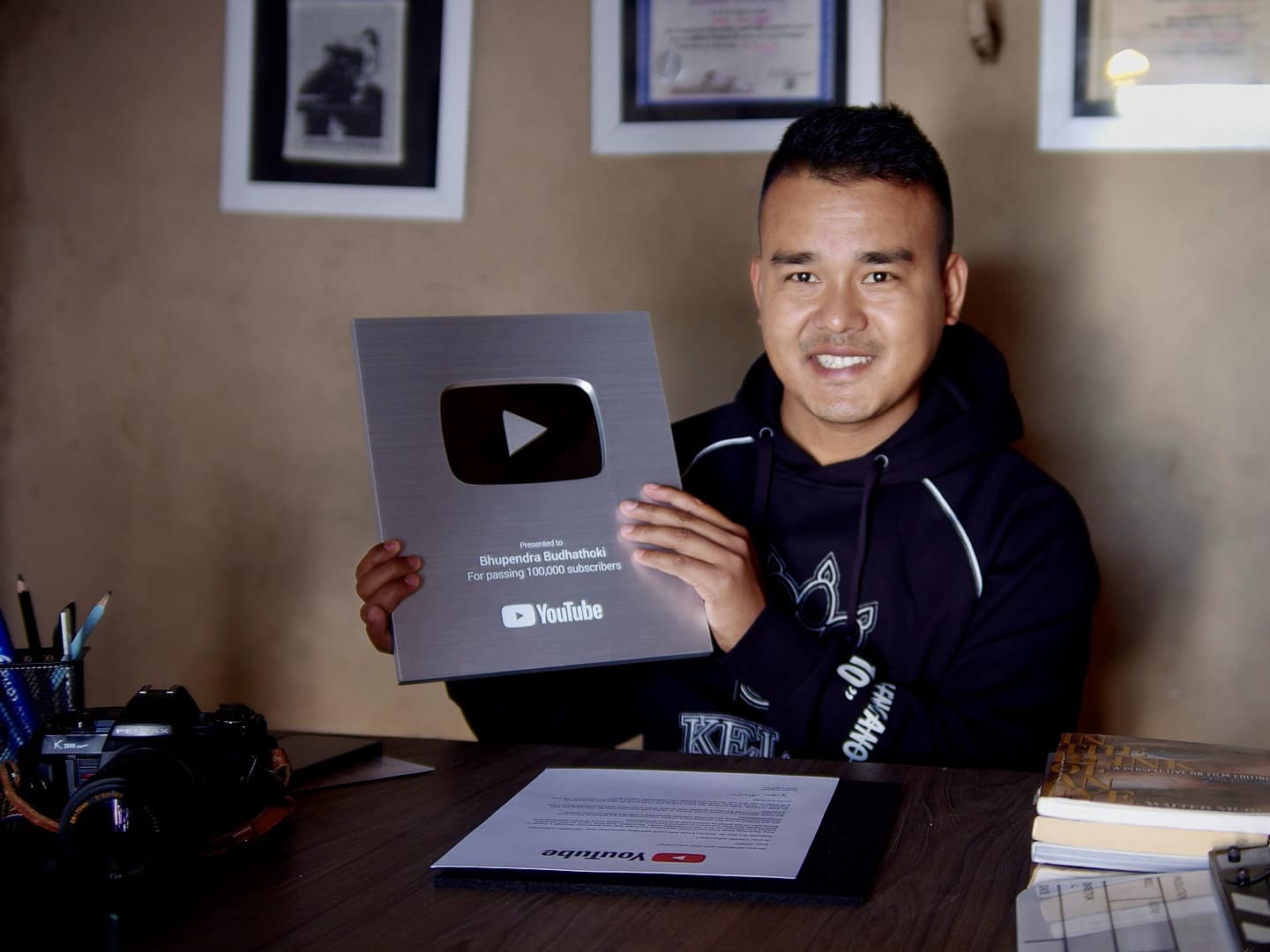 Budhathoki becomes first police officer to receive silver play button