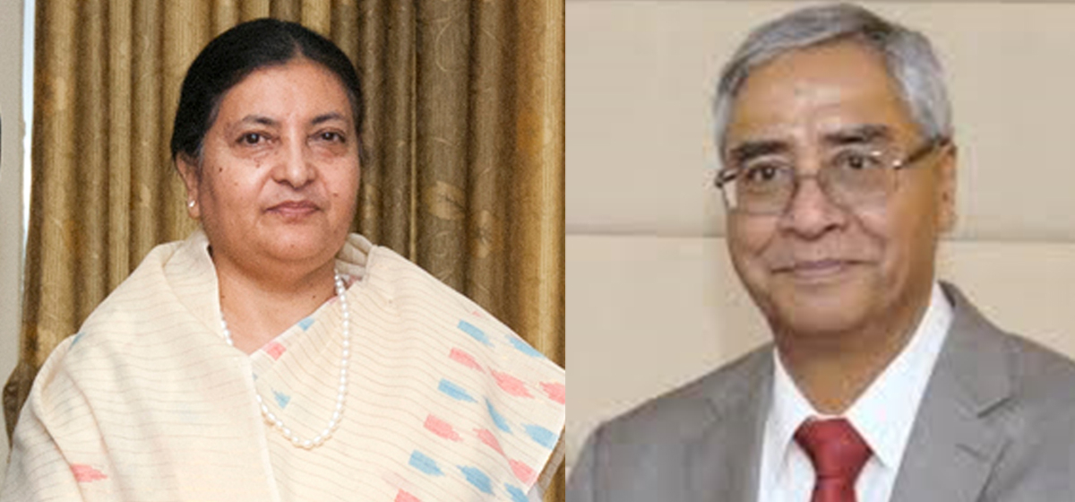 President Bhandari exerts pressure on PM Deuba to hold local elections ‘soon’