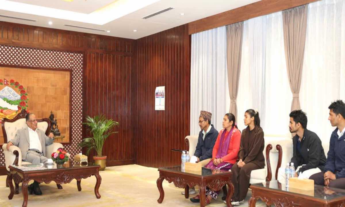 Bipin Joshi's family meets PM Dahal