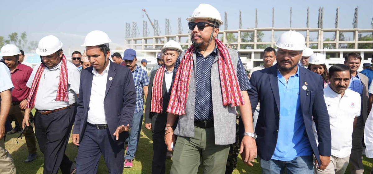 Sports Minister Shrestha inspects preparations for 10th National Games in Surkhet