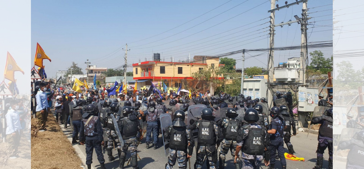 Police, protestors clash in Biratnagar; dozens of teargas canisters fired
