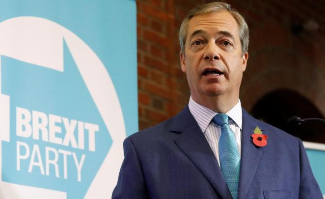 Brexit Party's Farage set to fight every seat in poll battle against PM Johnson