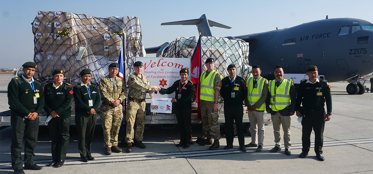 UK Defence Covid support to Nepal Army arrives in Kathmandu