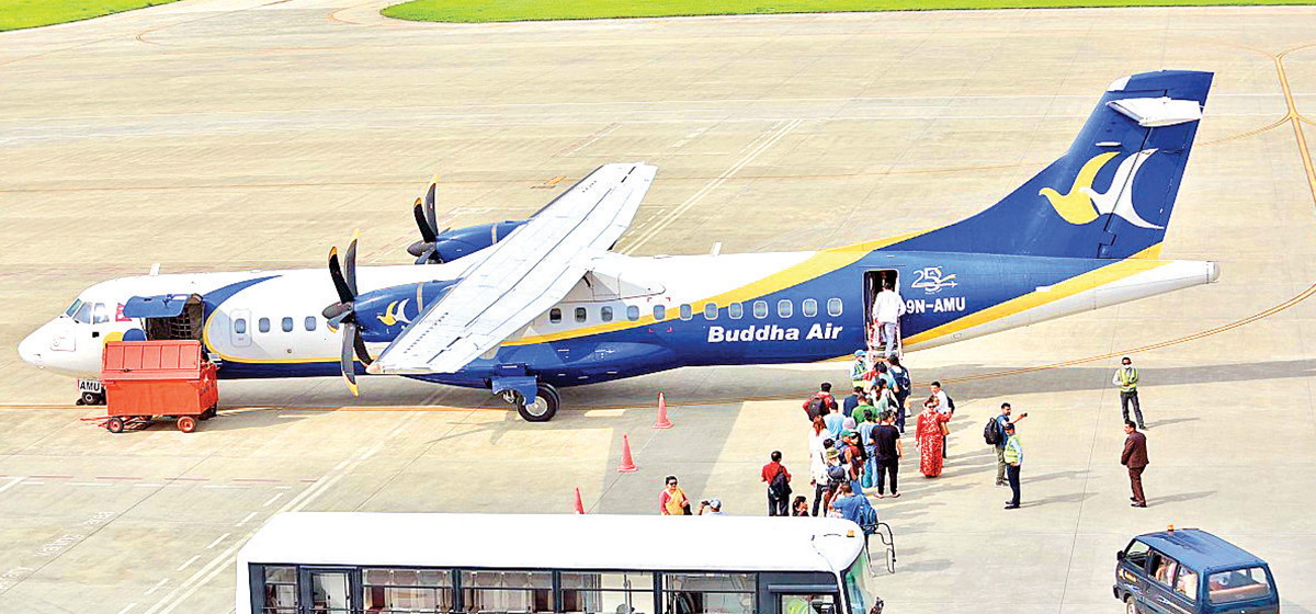 Passengers disembark departing Buddha Air plane after detecting technical issue