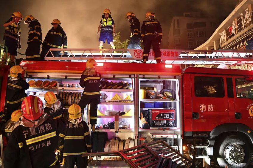 Cooking gas explosion kills 31 people at a barbecue restaurant in northwestern China