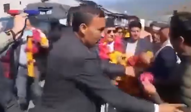 CPN-UML Chairman Oli punched in Dhankuta!