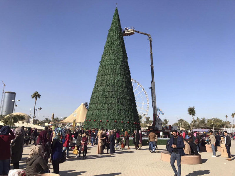 Muslim man buys giant Christmas tree for Baghdad’s Christians