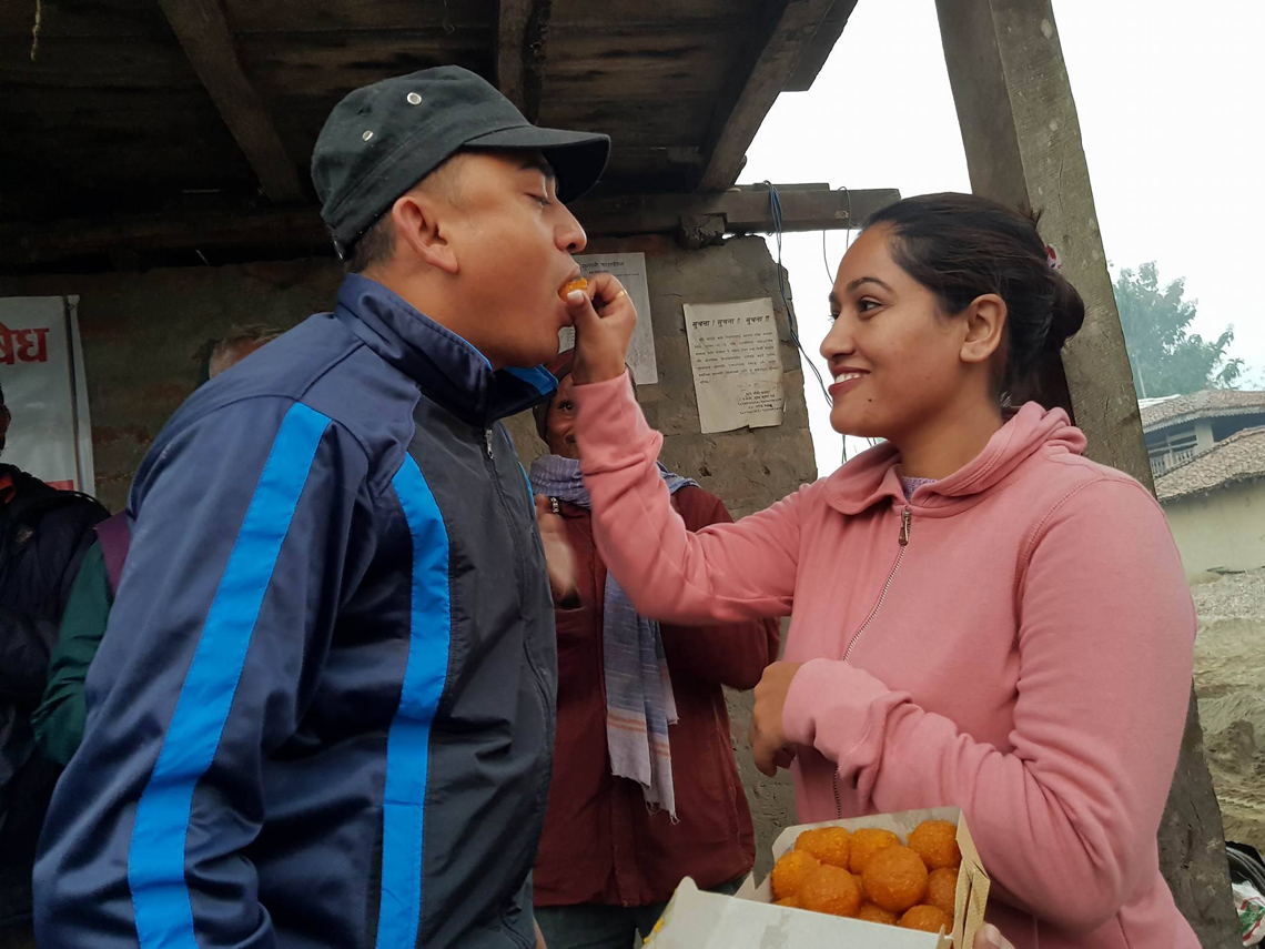 Dhurmus-Suntali celebrate 10th wedding anniversary  with flood victims (Photo feature/video)