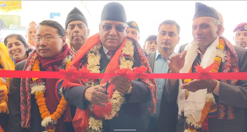 Former PM Dahal inaugurates India-supported school building in Nuwakot