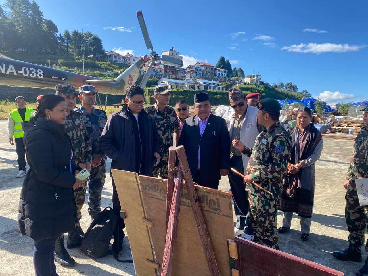 Defense Minister Rai in flood-hit Khumbu region, monetary relief distributed