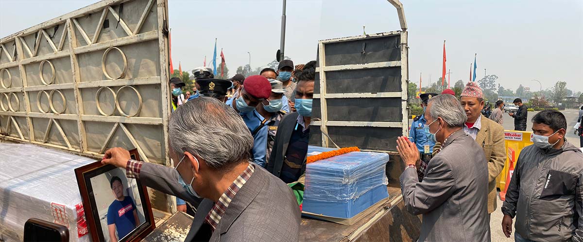 Dead bodies of 12 Nepali migrant workers brought from Malaysia on Sunday