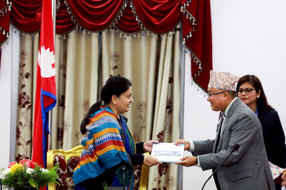 Election Commission submits annual fiscal year report to President Bhandari