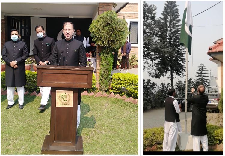 Flag hoisting ceremony held at Embassy of Pakistan coinciding with National Day of Pakistan