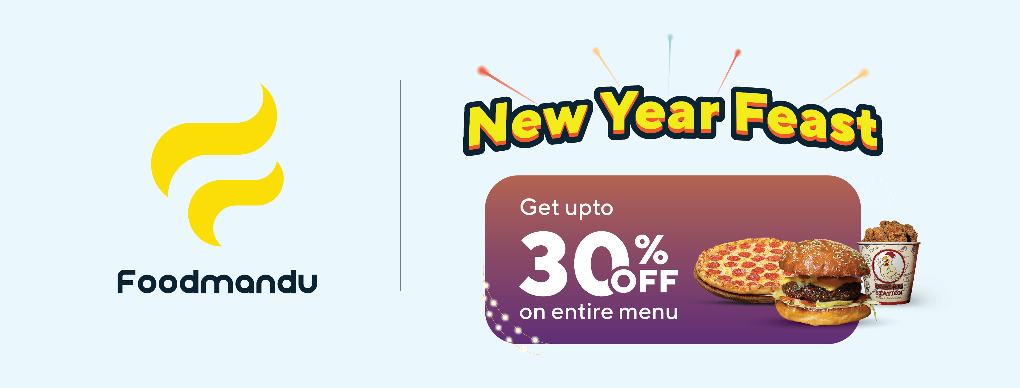 Foodmandu offers up to 30% off and daily voucher codes as a part of its New Year Feast scheme