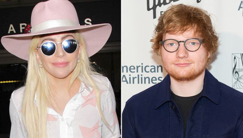 Lady Gaga embraces Ed Sheeran after Twitter abuse