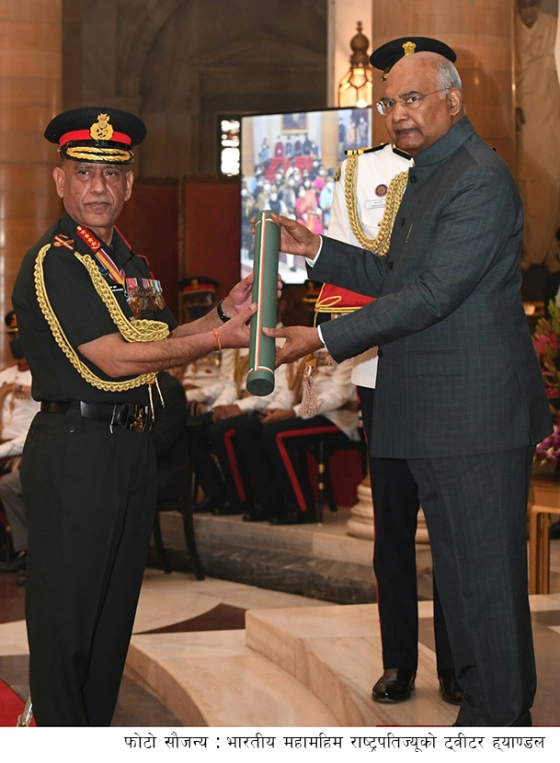 Nepal Army Chief Sharma conferred honorary rank of General of Indian Army