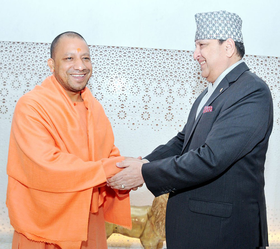 Ex-King in Lucknow, meets UP CM Adityanath
