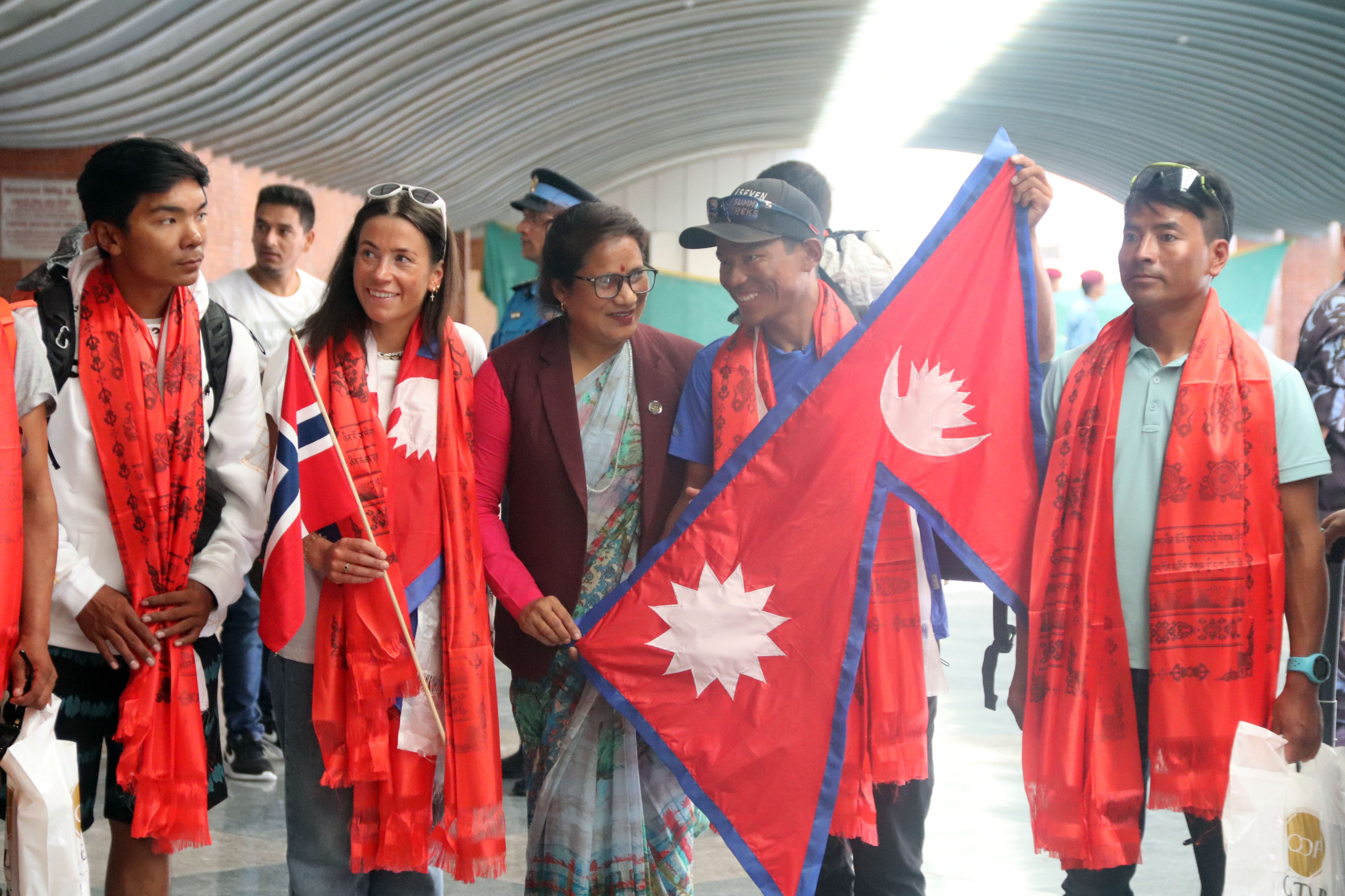 Harila, Sherpa receive grand welcome at TIA