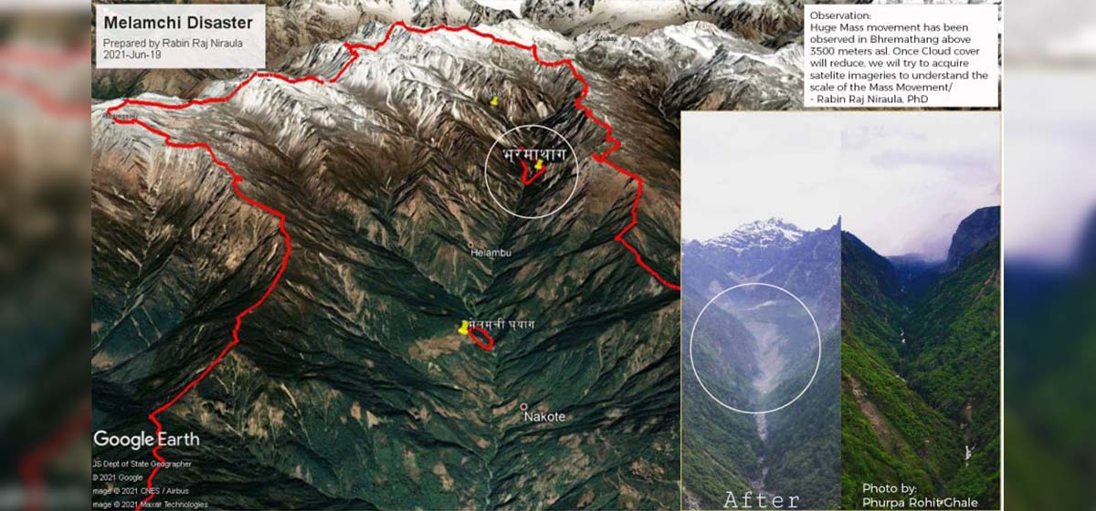 Massive landslide in Himalayas of Helambu caused devastating flash flood downstream