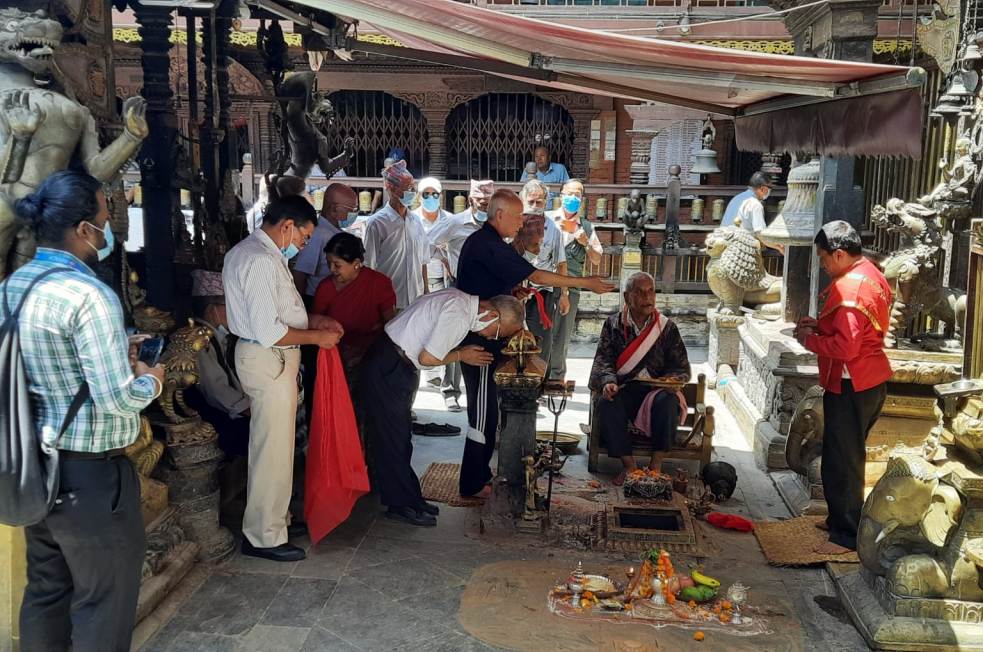Reconstruction works start with “Chhema Puja”at Hiranyavarna Mahavihar and DigiChhen, Lalitpur