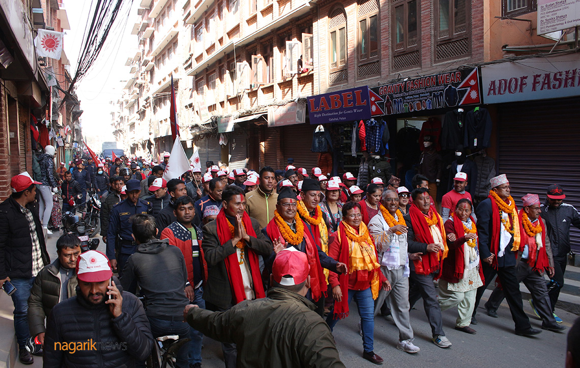 Victory rally of left alliance in Lalitpur (photos/video)