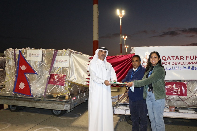 Qatar Fund for Development sends four tons of medical aid to Nepal