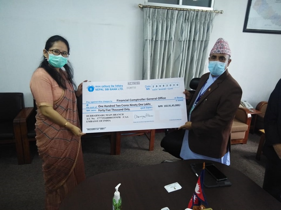 India provides Rs 1.54 billion to Nepal as a part of post-earthquake reconstruction assistance