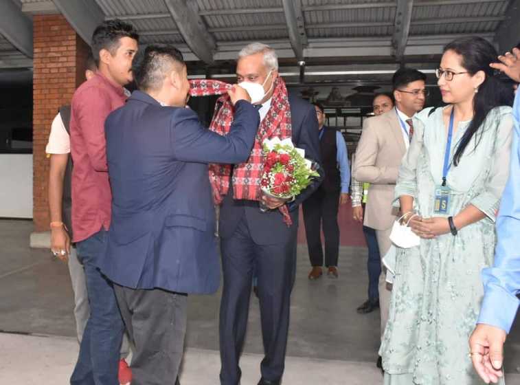 Newly-appointed Indian ambassador Srivastava arrives in Kathmandu to take up his diplomatic assignment