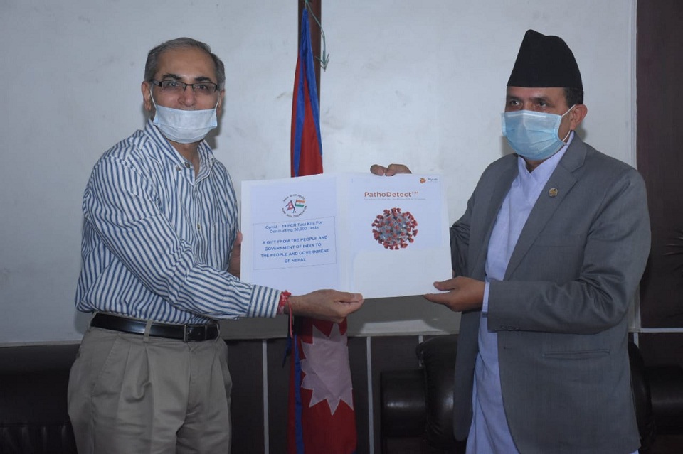 India gifts  30,000 COVID-19 PCR test kits to Nepal