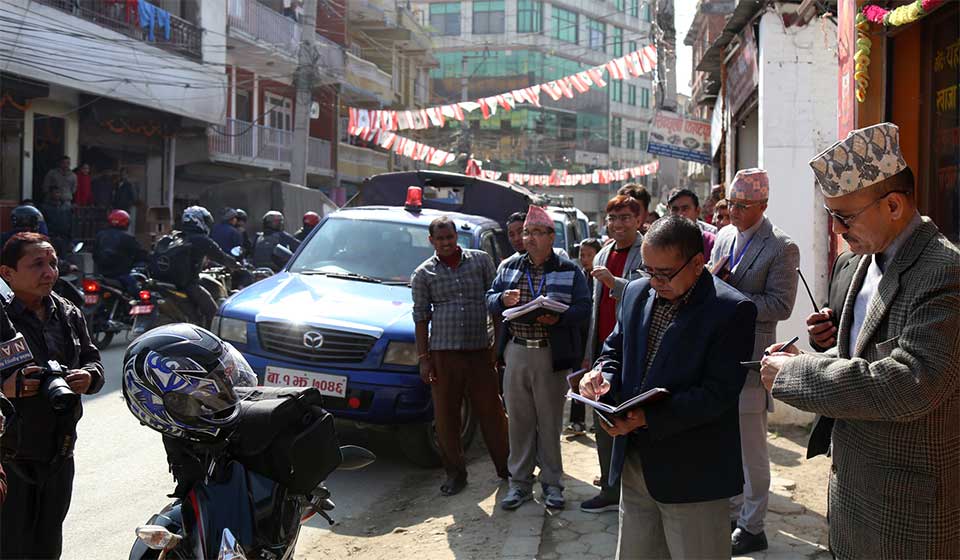 EC inspects election publicity activities in Kathmandu