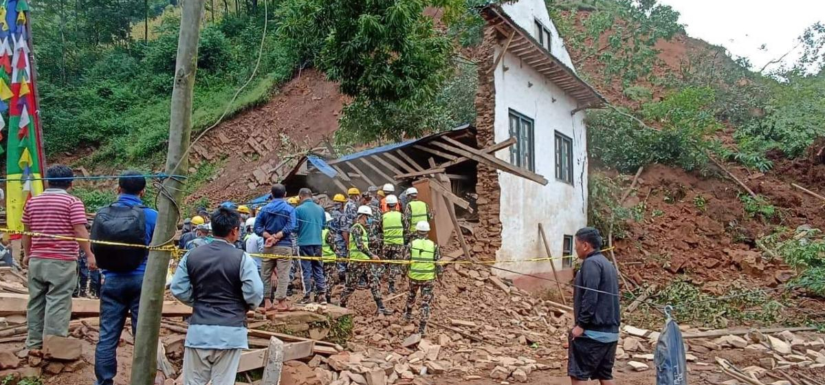 Landslide buries to death three members of the same family in Kavre