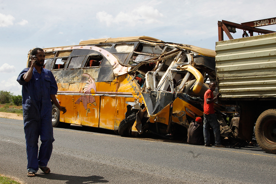 27 people killed in bus-trailer truck collision in Kenya