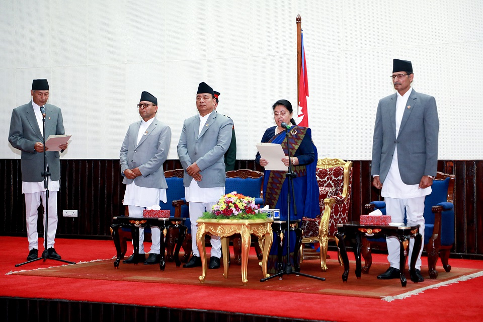 Newly appointed Finance Minister Khatiwada takes oath