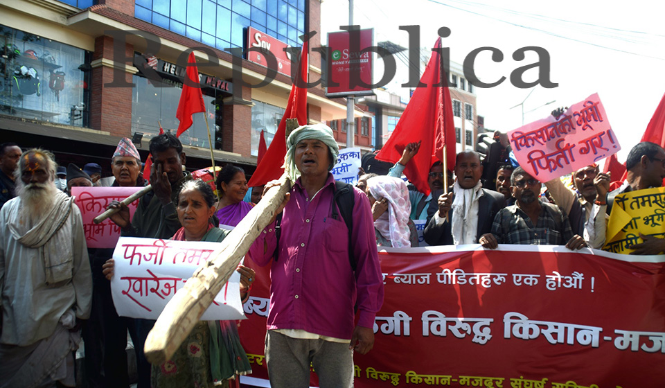 In Pictures: Loan Sharking victims stage protests at Bhadrakali