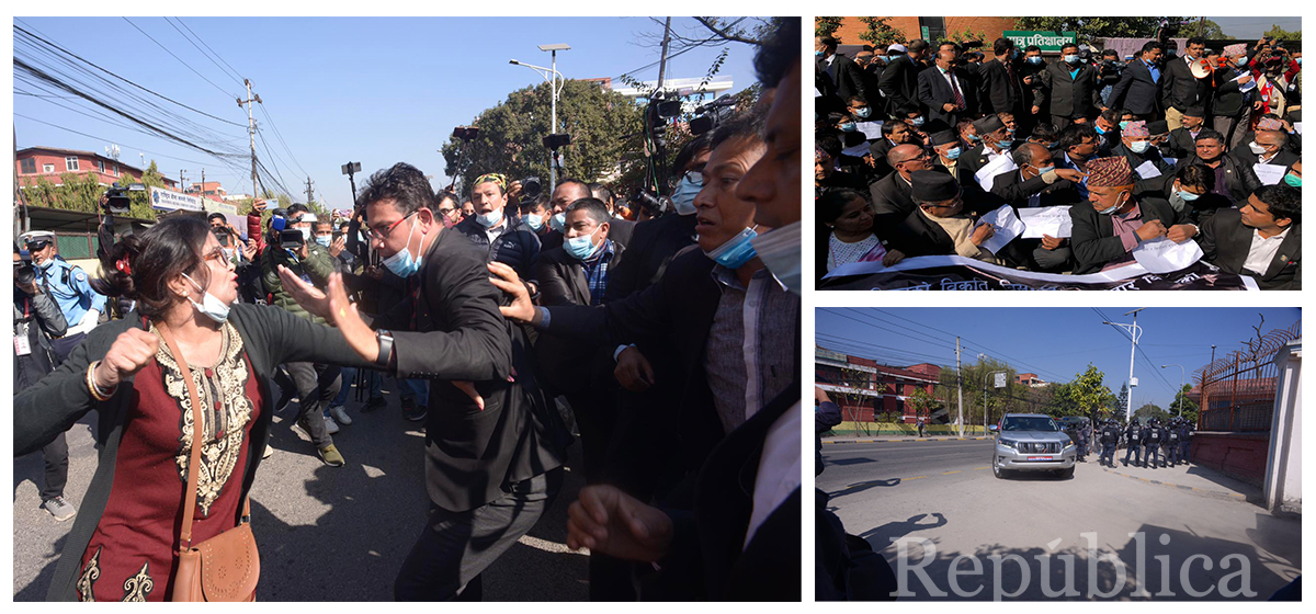 Clashes outside Supreme Court as agitating lawyers try to stop Chief Justice Rana from entering office (With Photos)