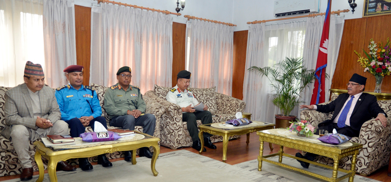 Four security chiefs  brief PM Dahal about latest security situation