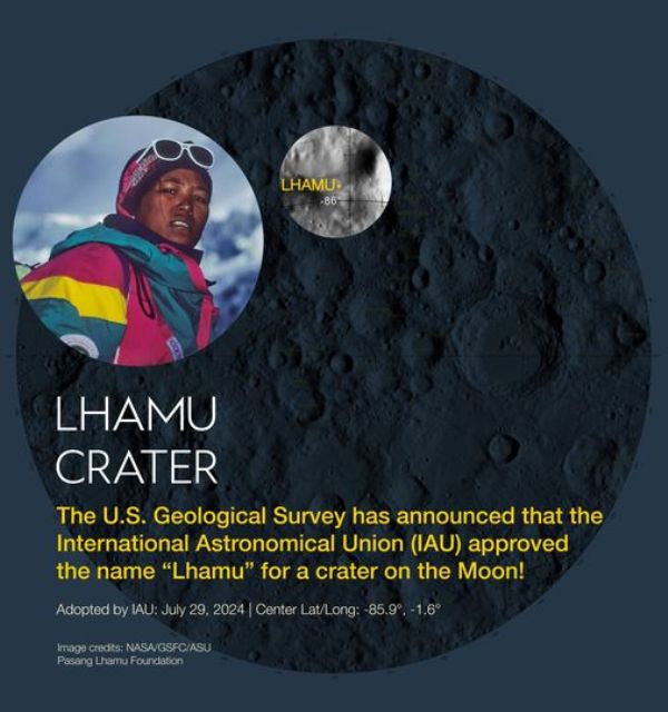 Moon crater named after late Mountaineer Pasang Lhamu Sherpa