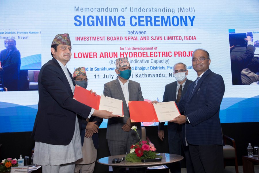 IBN inks an MoU with SJVN Limited, India to construct 679 MW Lower Arun Hydroelectric Project