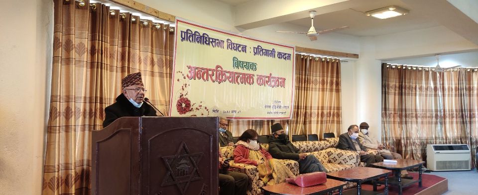 PM Oli is not in favor of holding elections, claims NCP Chairman Nepal