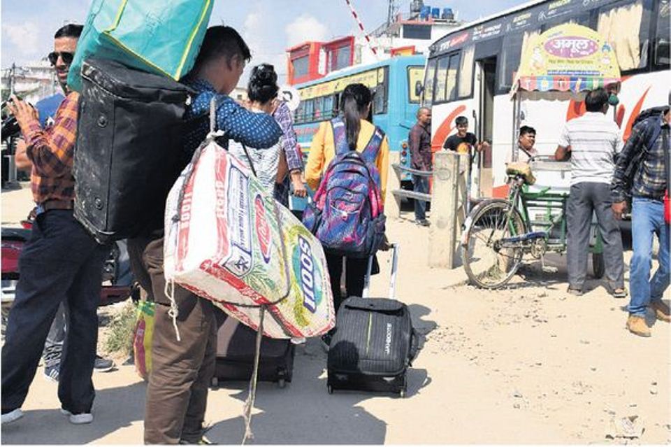 India-returnee Nepali migrant workers flocking home for festivals