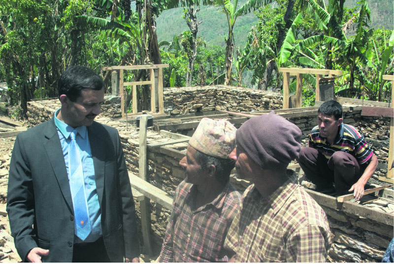 NRA CEO visits quake reconstruction in Dolakha