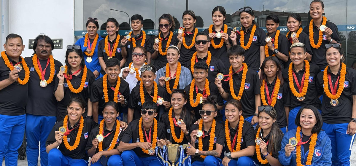 In Pictures: National Women's Football team returns to Nepal