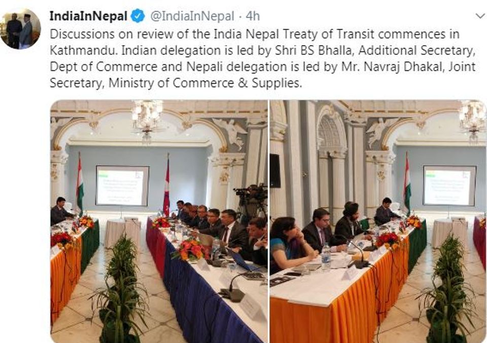 Nepal, India discuss revising Transit Treaty