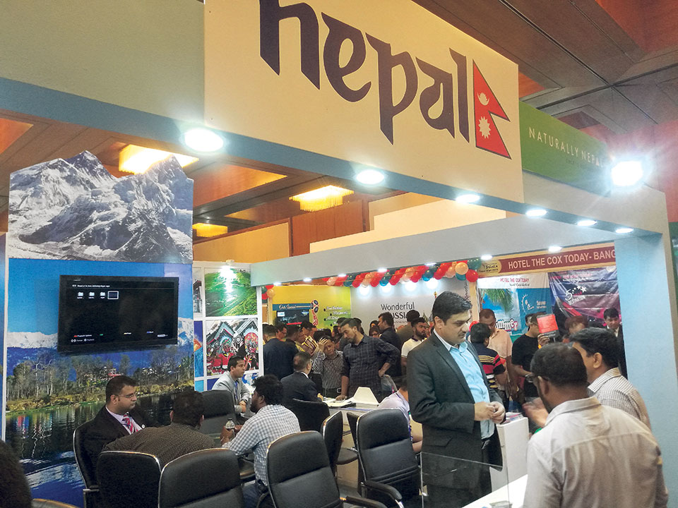 Nepal stall attracts audience  at Dhaka Travel Mart 2018