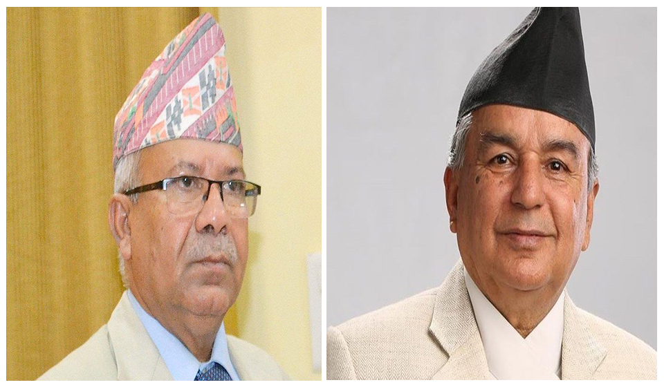 NC leader Poudel holds meeting with Unified Socialist Chairman Nepal in Aloknagar