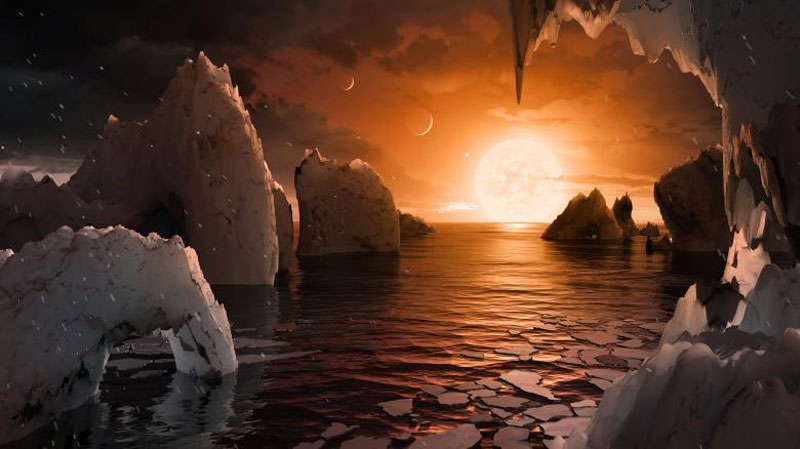 Astronomers find nearby solar system with seven Earth-sized planets